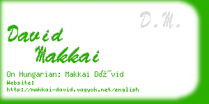 david makkai business card